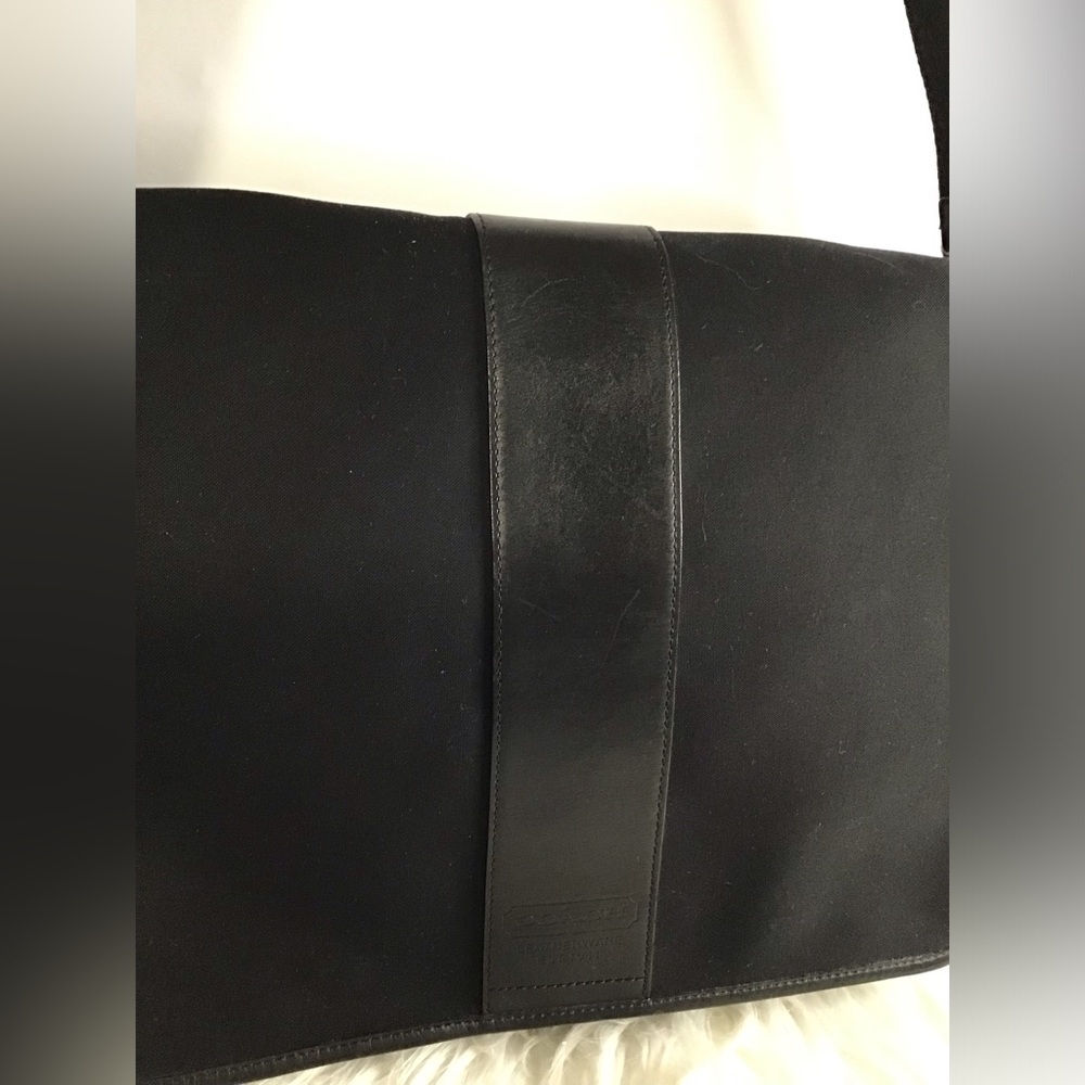 Coach Black Leather Canvas Messenger laptop Bag - Picture 5 of 16